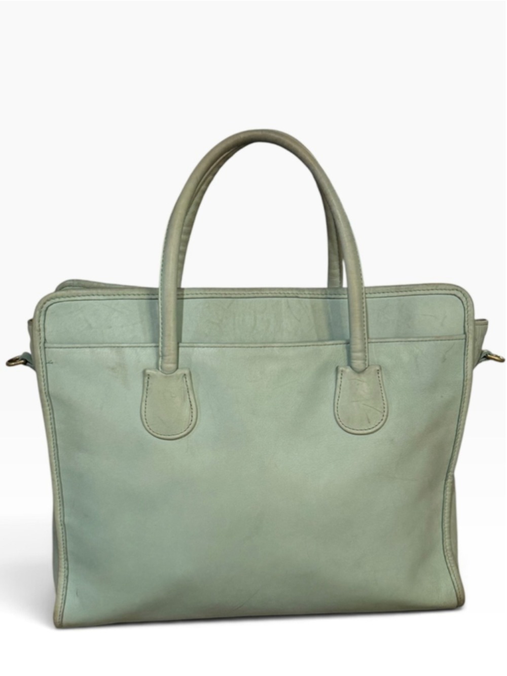 Coach Alesa Medium Top Handle Tote Bag 7302 Aqua Mint 1997 - Picture 1 of 11